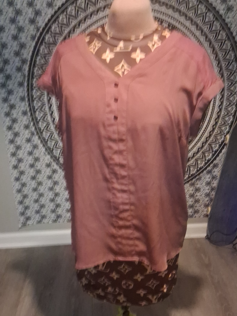 FORTUNE IVY Short Sleeve Blouse in Pink Like New